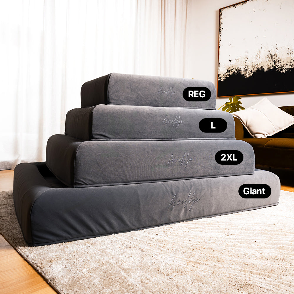 Ortho Pro dog bed sizes compared: Regular, Large, 2XL and Giant dog bed